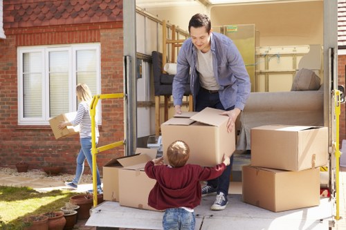 Removal team handling items safely during a Belgravia house move