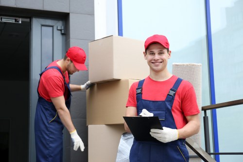 Removal company team carefully managing a Belgravia home move