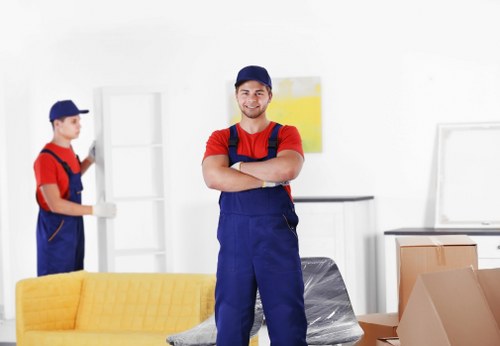A professional removal crew securing items safely in transit