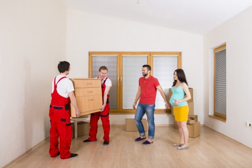 Removal crew reviewing a safety plan before a Belgravia move