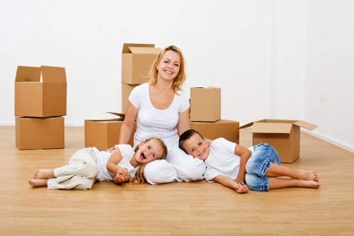 Removal truck loaded with furniture for a central London move
