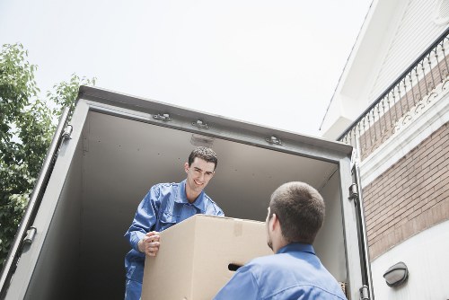 Prepared office boxes and furniture ready for relocation in Belgravia