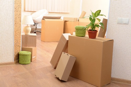 Packed boxes and furniture prepared for a Belgravia relocation
